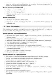 Appel à candidature: recrutement de cinquante-six (56) jeunes professionnels en statistiques.