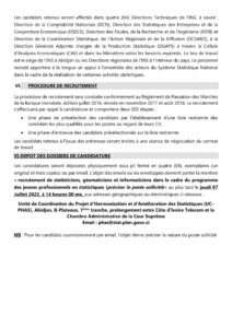 Appel à candidature: recrutement de cinquante-six (56) jeunes professionnels en statistiques.