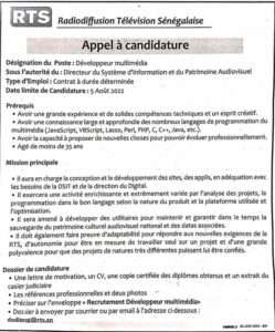 Appel à candidature : la RTS recrute 