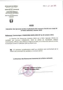 concours direct des sous-officiers de police