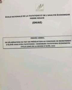 Concours ENSAE : Résultats du test de présélection