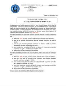 Concours General 2023 -Conditions d’inscription