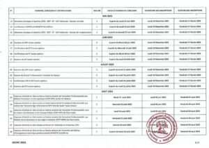 Calendrier 2023 des examens et concours DECPC au senegal