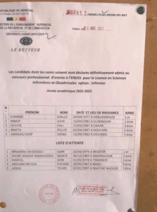 Résultats Concours ENDSS