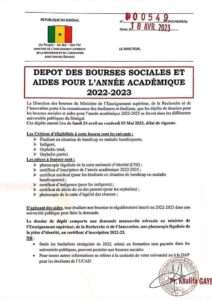 Demande des Bourses Sociales et Aides