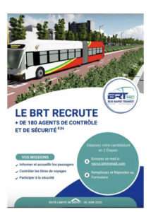 Le BRT recrute 180 Agents de contrôle