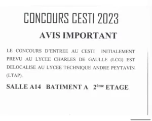 Communiqué CESTI 2023 : Délocalisation à LTA