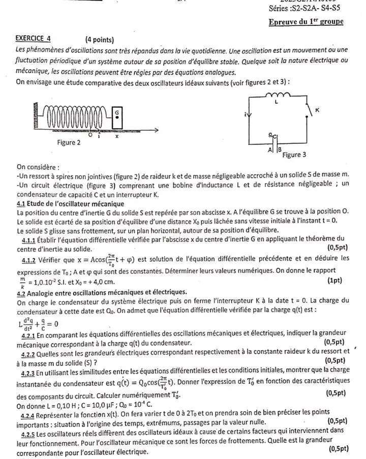 Bac 2023 : Épreuve de Sciences Physiques