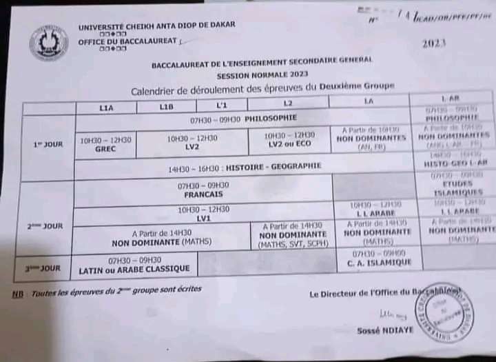 Calendrier second tour du bac 2023