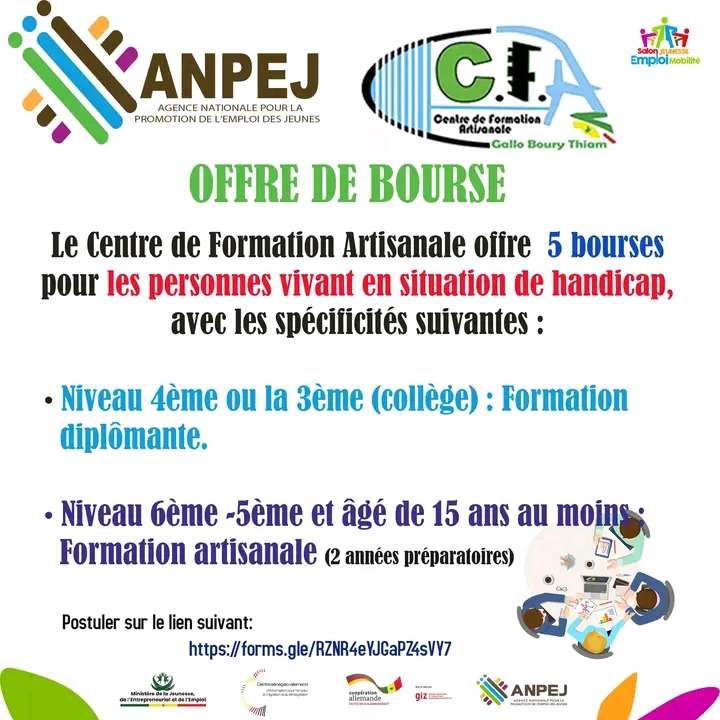 Le Centre de Formation Artisanale offre 5 bourses d’étude